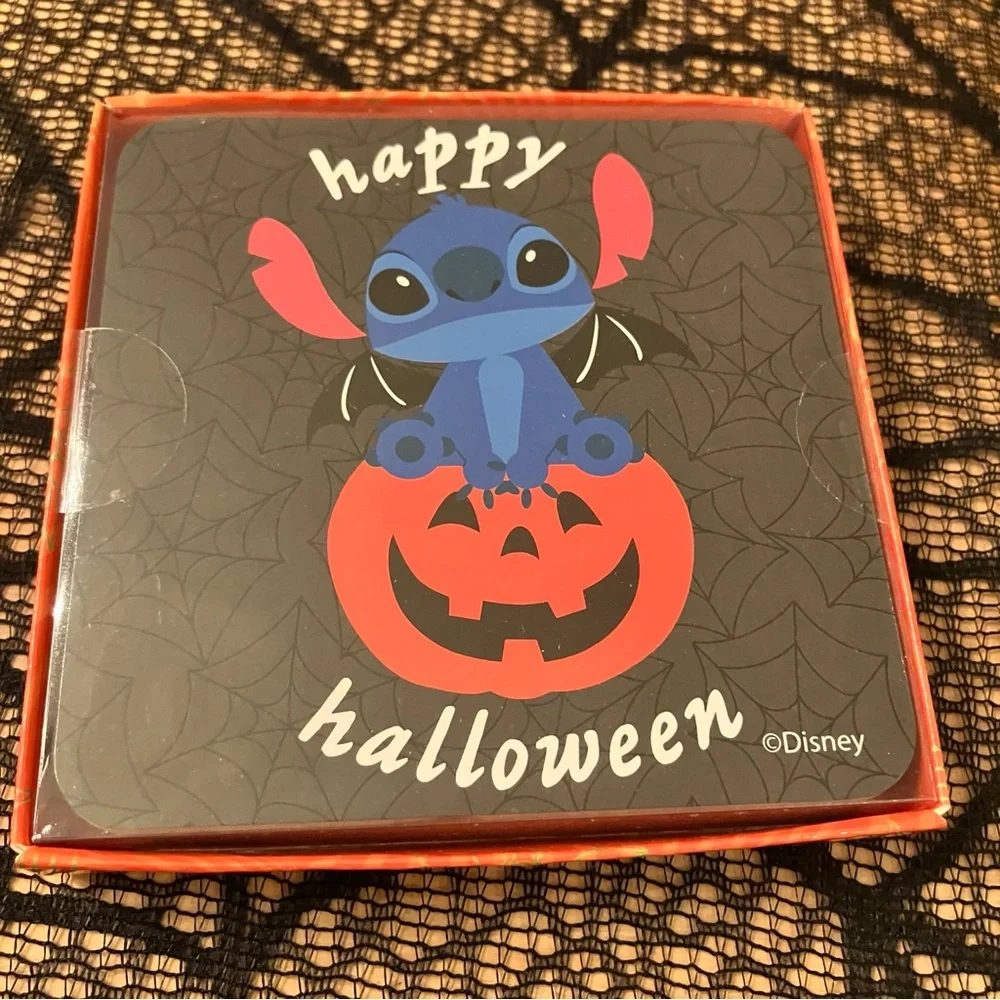 DISNEY Stitch Halloween Beverage Coasters Set of 4 NEW NIB